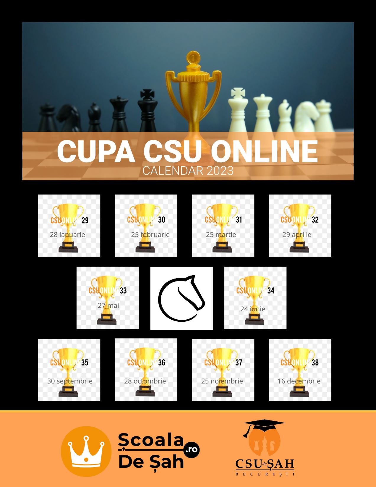 Calendar Anual Cupa CSU ONLINE 2023 Clubul Sportiv Universitar De Sah 